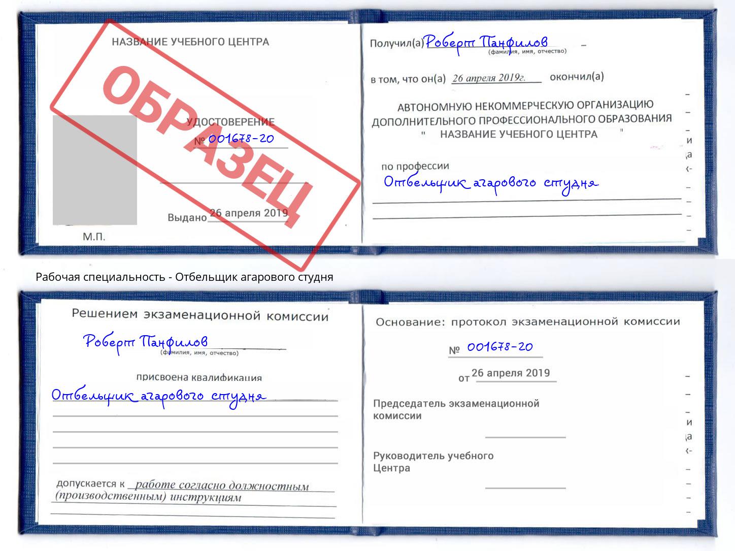 Отбельщик агарового студня Кириши